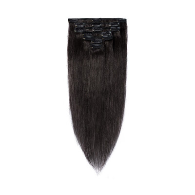 

15-22 Inches Clip in Human Hair Extensions 100 Silky Straight Human Remy Hair 7Pcs 15clips