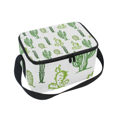 

ALAZA Lunch Box Insulated Lunch Bag Large Cooler Tote Bag Cactus Pattern for Men Women Girls Boys