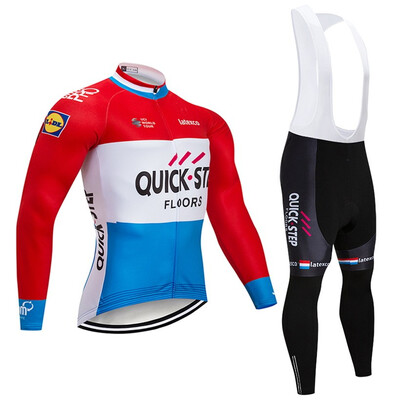

Cycling jersey 2018 pro team Quick step winter thermal fleece bicycle clothing set ropa ciclismo invierno bike jersey bib pants