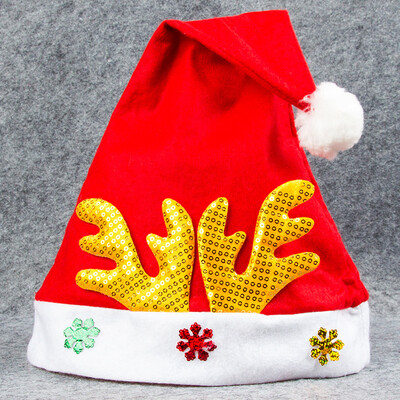 

Adult Kids Christmas Hat Santa Claus Hat Antler Snowflake Family Party Cap Holiday Decoration Ornaments
