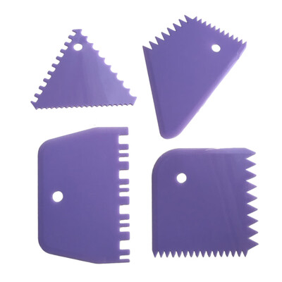 

4PCSSet Cake Edges Scraper Baking Mold Tools Cream Icing Smoother DIY Decorating Spatula