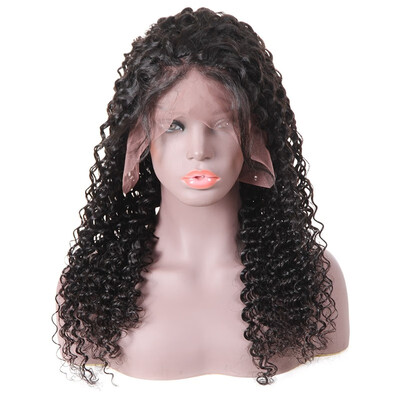 

Braziian Hair Deep Wave Human Hair Lace Front Wigs Deep Curly Human Hair Wigs Bleached Knots With Baby Hair Natural Color