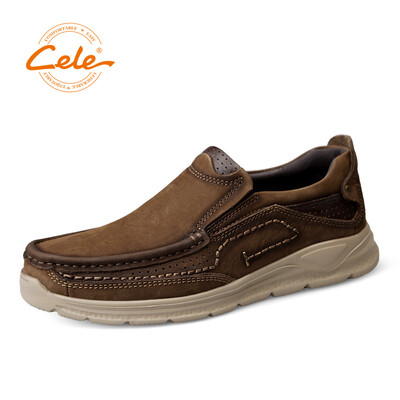 

Celebrity CELE first layer cowhide set foot fashion outdoor non-slip thick bottom mens business casual shoes brown 38 M8D1S79705