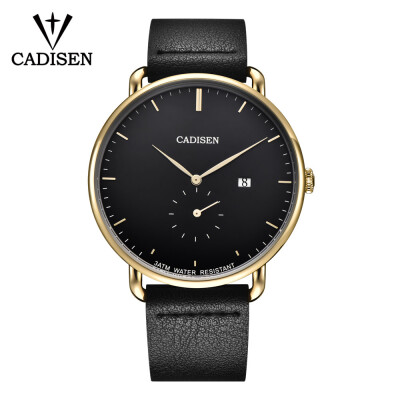 

CADISEN C2037 Watch Men Sport Chronograph PU Leather Strap Quartz Movement Watch Waterproof Casual Clock Wristwatch for Male