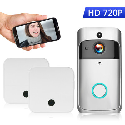 

WiFi Smart Wireless Security DoorBell Smart HD 720P Visual Intercom Recording Video Door Phone Remote Home Monitoring Night Vision
