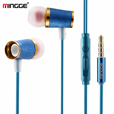 

MINGGE famous M21 metal in-ear subwoofer with volume control with wheat universal game mobile phone headset