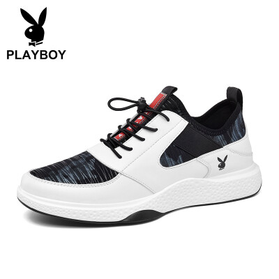 

Playboy PLAYBOY sports flying woven casual shoes male one pedal running wild DS81046 white 40