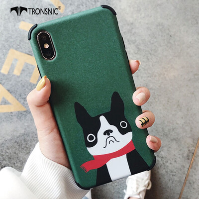 

TRONSNIC Retro Dogs Phone Case for iPhone X XS Cases Matte Cute Cartoon Soft Cover Shockproof Capa