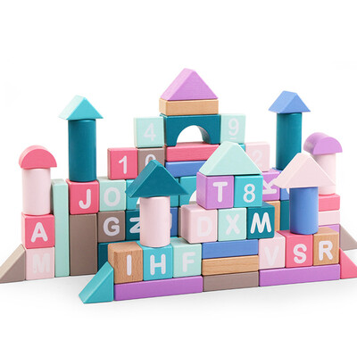 

Wooden Building Blocks 87 pcs Colored Construction Building Toys Learning Educational Toys for Kids Boys Girls 3456 Years Old