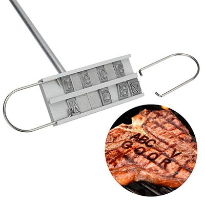 

BBQ Branding Iron with Changeable Letters Barbecue Steak Names Tool Outdoor