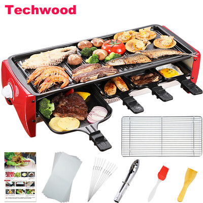 

Techwood GR-108L Double Layer Electric Barbecue Grill Pan Standard Set For 5-7 People