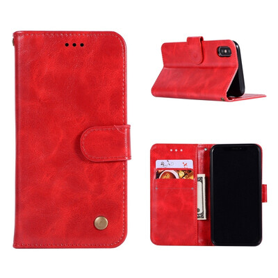 

MOONCASE Millet red rice 6 high-end retro leather case - red