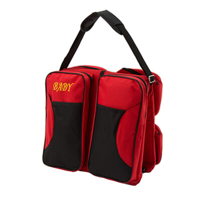 

Multi-function Foldable Crib Bed Folding Bag Large Capacity Portable Mummy Bags Newborn Carrier Shoulder Handbag TravelNavy Blue