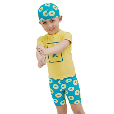 

Boy Two-Piece Swimsuit Cap Set UPF50 Sun Protection Quick Dry Rash Guards Swimwear Beach Pool For Kids Toddler Elephant Pattern