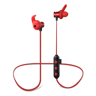 

XT-22 Magnetic BT Earphone Wireless Stereo Earbud Sport Headset with Mic TF Card MP3 Player for Smartphone Tablet Red