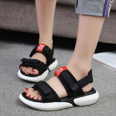

womens sandals 2019 New summer flat shoes Hook & Loop platform shoes Casual Beach Sandals for Ladies shoes