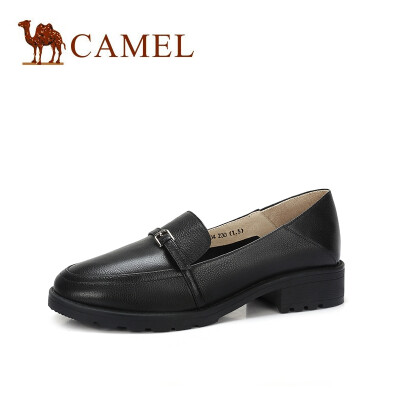 

Camel CAMEL lady retro modern leather word with buckles set foot shoes A91896604 black 37