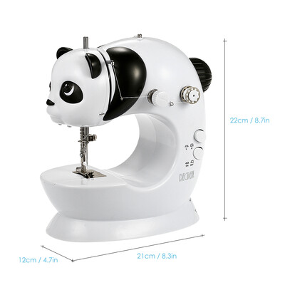 

Decdeal Mini Electric Household Sewing Machine Speed Adjustable with Pedal LED Light Sewing Accessories Kit AC100-240V