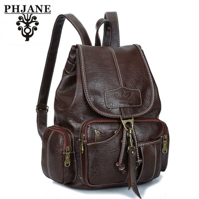 

PHJANE Womens New Fashion Backpack Vintage Style Waterproof Leather Backpack Purse for Girls