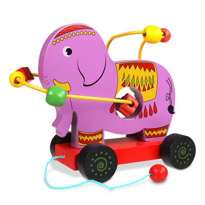 

Wooden Bead Maze Pull Along Walking Toy Roller Coaster Game Activity Center Educational Toys For Age 345 Baby Kids Girl Boy Whit