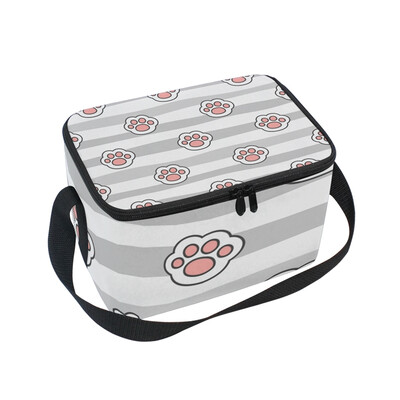 

ALAZA Lunch Box Insulated Lunch Bag Large Cooler Animal Paw Tote Bag