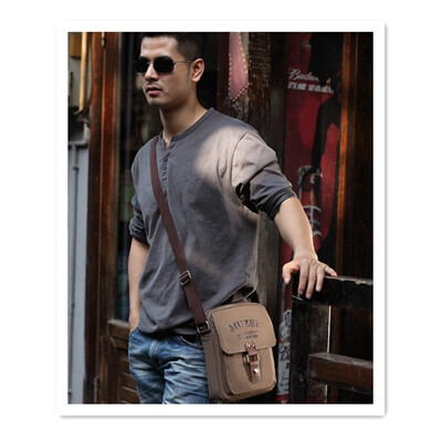 

Retro Mens Crossbody Multi-function Canvas Shoulder Mini Tote Bag Small Crossbody Bag Male
