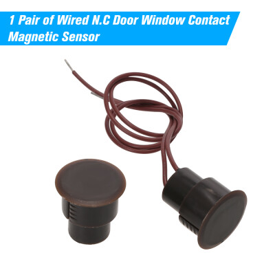 

1 Pair of Wired NC Door Window Contact Magnetic Sensor Intrusion Detector Reed Switch Alarm Brown