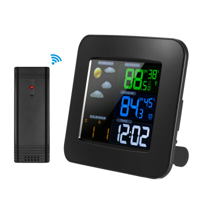 

Multifunctional Wireless Color Weather Station Clock Thermometer Hygrometer Barometer with Indoor Outdoor Temperature Humidity For