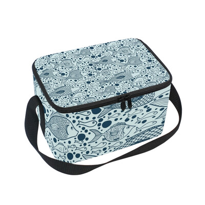 

ALAZA Lunch Box Cute Fish Insulated Lunch Bag Large Cooler Tote Bagfor Men Women