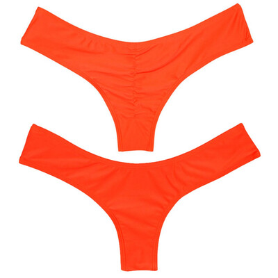 

FITTOO Sexy Womens Bikini Bottom V Cheeky Ruched T-Back Ladies Swimsuit