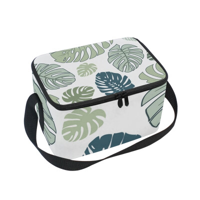 

ALAZA Lunch Box Insulated Lunch Bag Large Cooler Tote Bag Palmately Leaves for Men Women Girls Boys