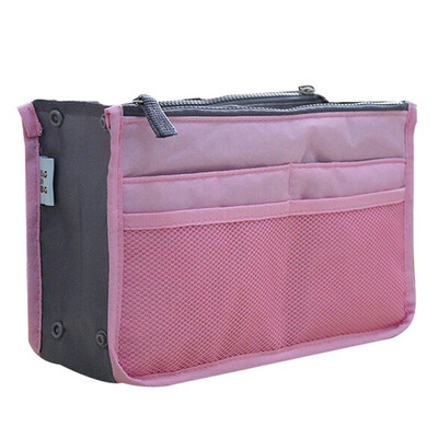 

Organizer Insert Bag Women Nylon Travel Insert Organizer Handbag Purse Large liner Lady Makeup Cosmetic Bag Cheap Female Tote