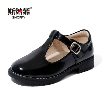 

Snaf childrens shoes girls shoes leather princess shoes new autumn England baby baby black childrens shoes 17824 black 33