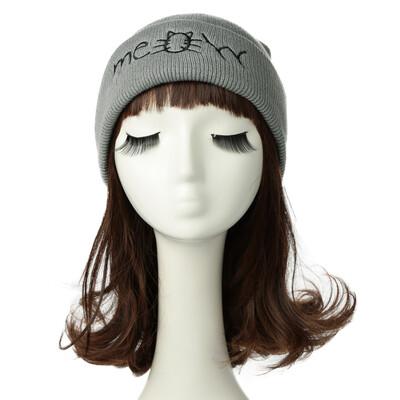 

Unisex Women Men Knitted Beanie MEOW Baggy Slouchy Cool Hip Hop Outdoor Sport Warm Winter Hat