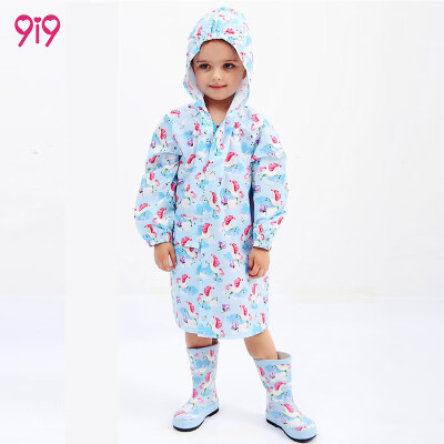 

9i9 long love long Korean new children raincoat poncho cartoon full Indonesian dragon waterproof zipper elastic raincoat pocket storage bag one design 1900038 Tianma
