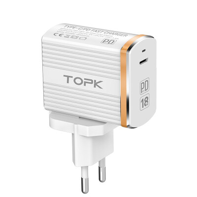 

TOPK 18W Quick Charge 30 USB Charger 1-Port Travel Wall Mobile Phone Charger for Samsung Xiaomi Huawei Adapter EU US Plug