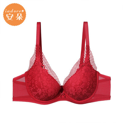 

An Lifangs Andu flower sexy lace underwear gathered on the bra bra bra HB0168U red RED 75A