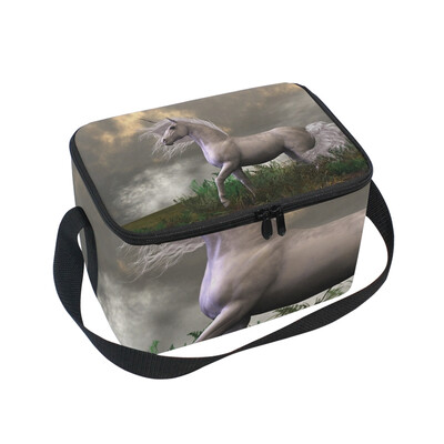 

ALAZA Lunch Box 3D Unicorn Insulated Lunch Bag Large Cooler Tote Bagfor Men Women