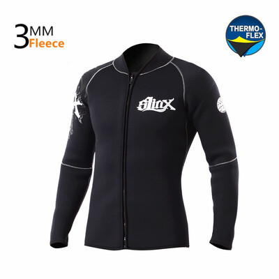 

Add fleece insulated split wet suit diving jacket split diving suit inside 3mm suede surface
