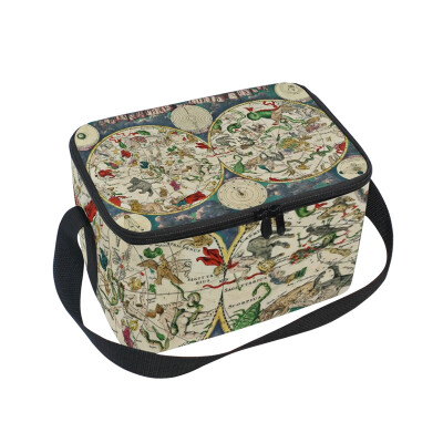 

ALAZA Lunch Box Insulated Lunch Bag Large Cooler Tote Bag Map Design for Men Women Girls Boys