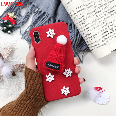 

Applicable iPhone X XS Microfiber Christmas Hat Mobile Cover case XR Snowflake