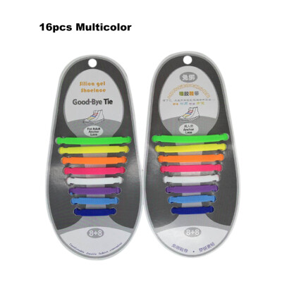 

No Tie Shoelaces Waterproof Elastic Silicone Tieless Shoe Lace for Athletic Running Multicolor for Sneaker Boots Board Casual Shoe