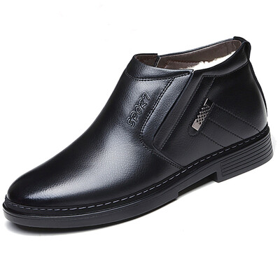 

Tesco TOLZE business casual fashion plus velvet warm mens foot leather boots 1865 black 41 yards