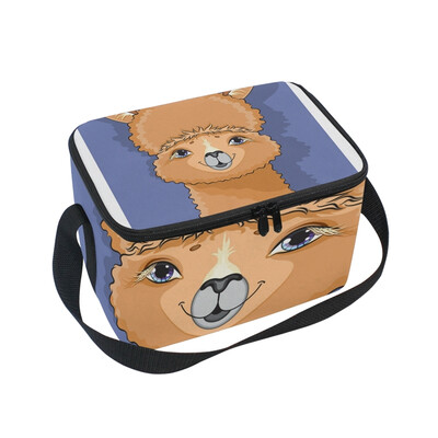 

ALAZA Lunch Box Insulated Lunch Bag Large Cooler Cute Peruvian Alpaca Tote Bag