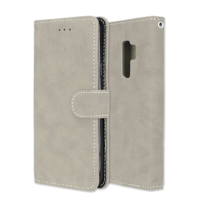 

MOONCASE Samsung Galaxy S9 Vintage Scrub 3 Card Leather Case - Grey