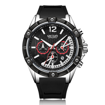 

MEGIR 2083G Sport Watch Brand Watch Luminous Man Silicone Digital Analog Hour Minute Second Calendar Chronography Waterproof Wrist