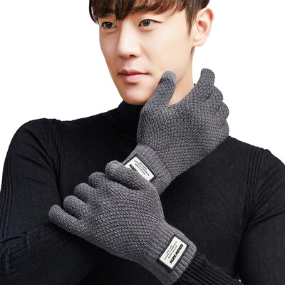 

MAXVIVI wool gloves for men&women autumn&winter Korean couple touch screen gloves men outdoor driving plus velvet warm cute student female knitted wool gloves MST843149 gray