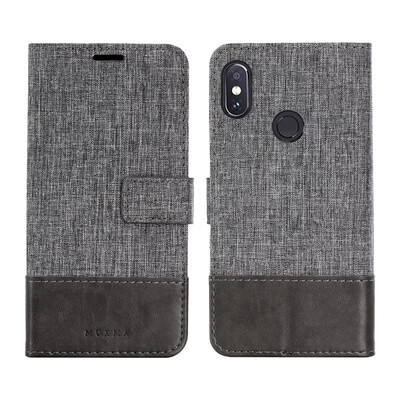 

Goowiiz Phone Case For Xiaomi Redmi Note 5 ProNote 4Note 4X Fashion Canvas Leather Wallet Full package flip Holder Stand