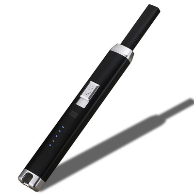 

USB Rechargeable Electronic Hit Fire Machine Windproof Flameless Pulsed Arc Metal Smoking Cigarette Lighters with Power display in