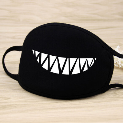 

Fashion Cool Teeth Pattern Cotton Face Masks Anti Dust Mouth Mask Washable Mouth Cover Black for Man Woman